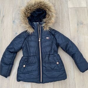 Tommy Hilfiger Puffer Jacket with Faux Fur Hood